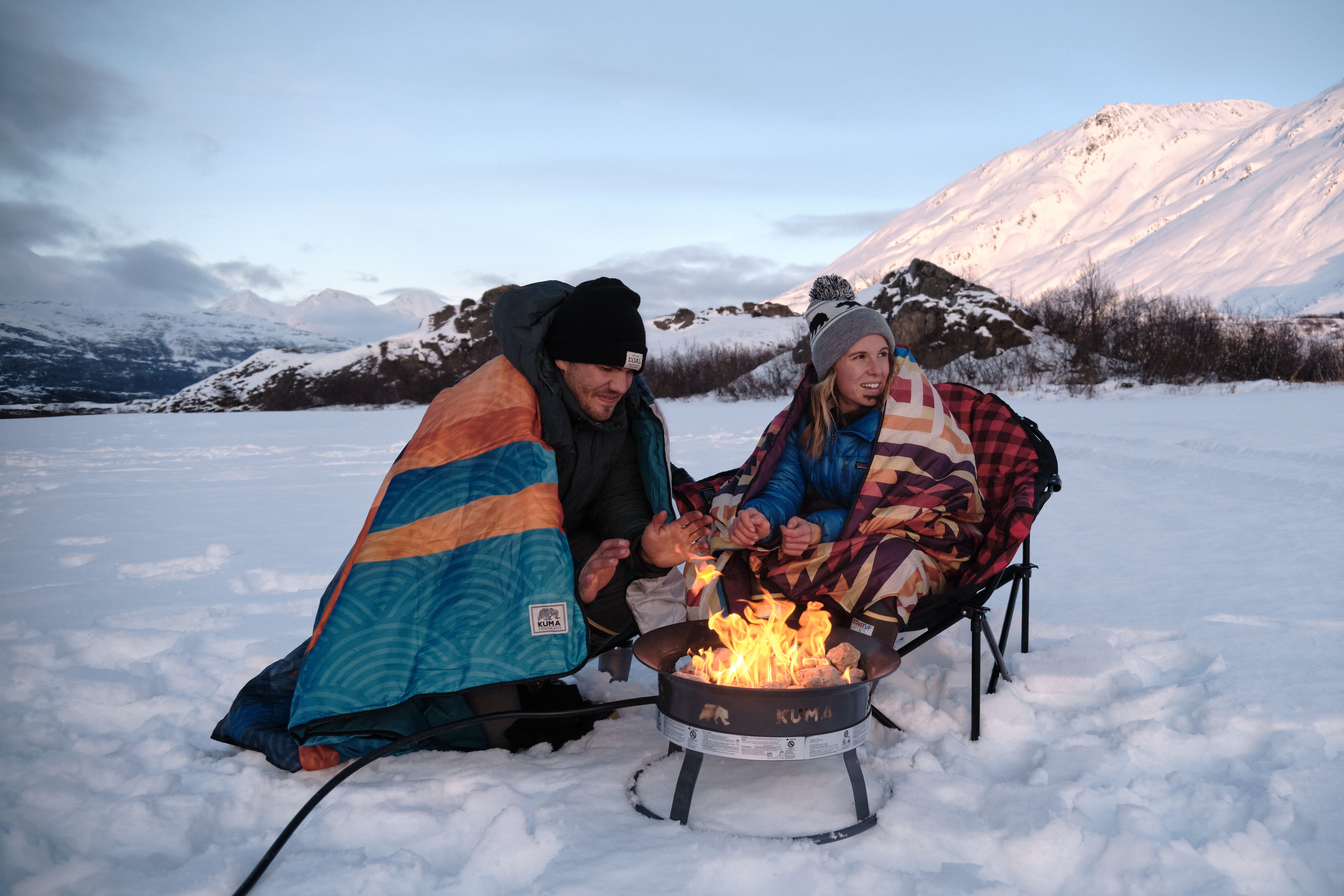 kuma blanket with bonfire