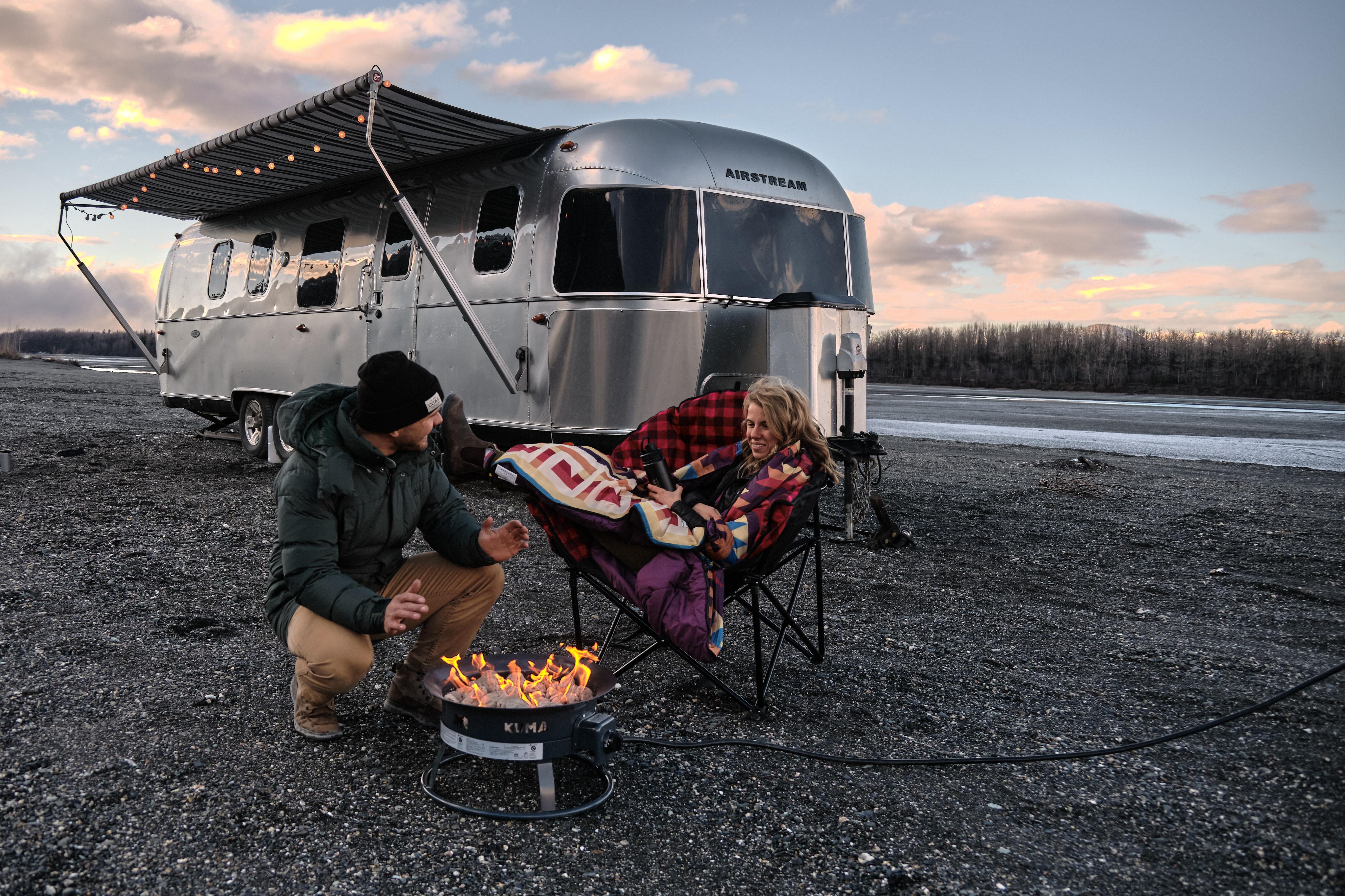 Couple outdoor camping