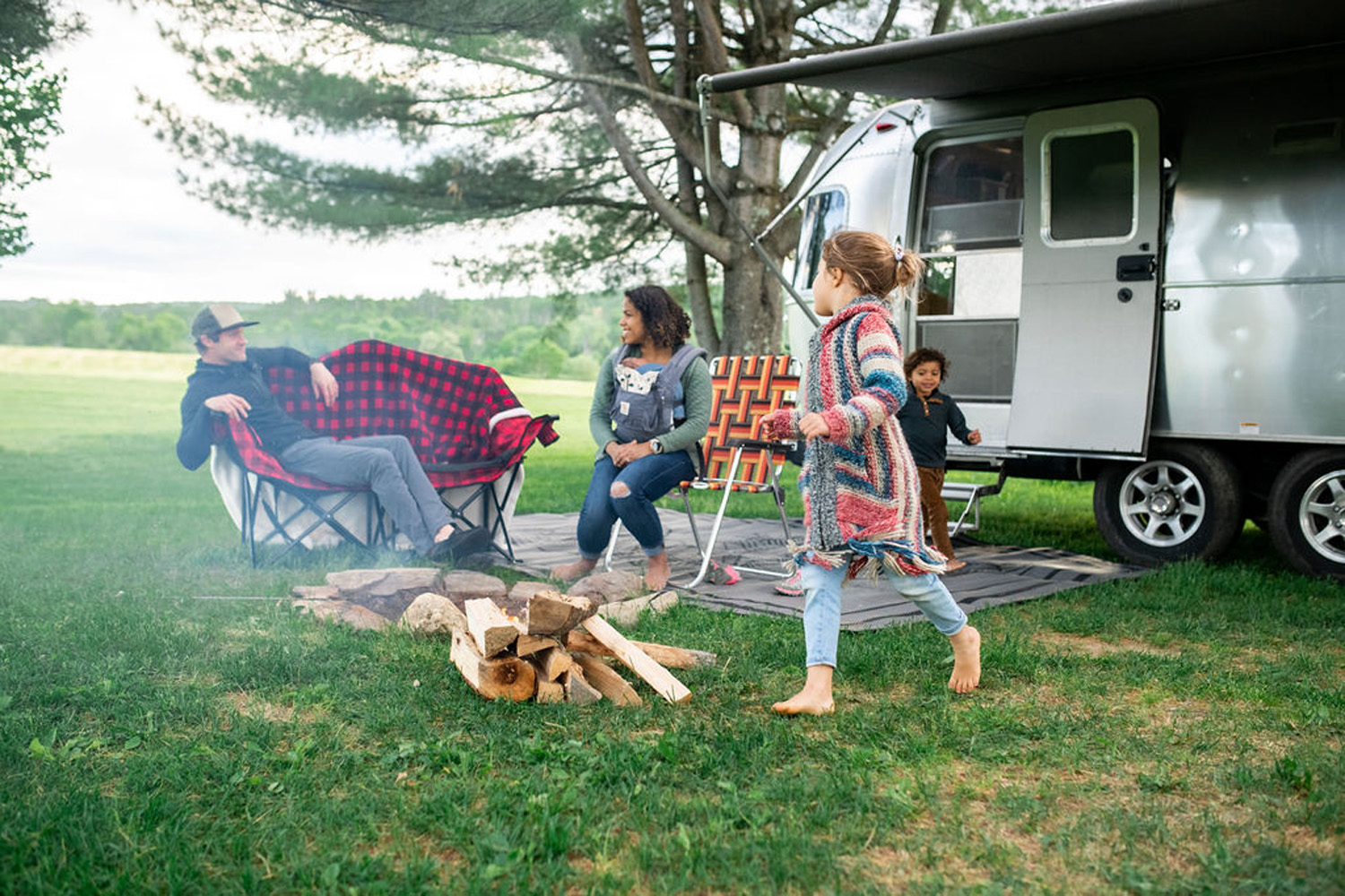 kids having fun at camping